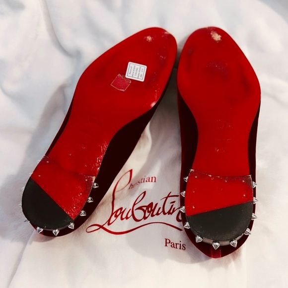Christian Louboutin Red Velvet Loafers 46.5eu 13.5us - Picture 6 of 6